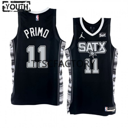 Dres San Antonio Spurs Joshua Primo 11 Nike 2022-23 Statement Edition Crno Swingman - Dječji